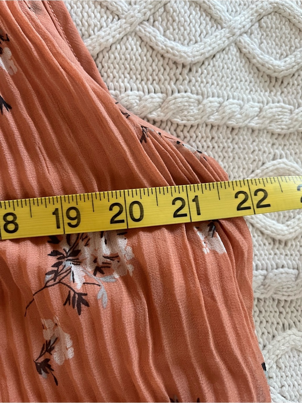 Ava & Viv Dusty Coral Floral Pleated Midi Asymmetrical Lined Dress Size 1X - Picture 4 of 16